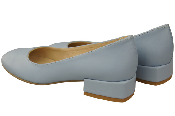 Bequeme Frauen Schuhe Hellblau Flats Natural Leder 204 ElitaBut