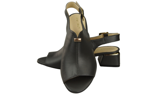 Damenschuhe Graphite Sandalen, goldene Schnalle, Naturleder 198 ElitaBut