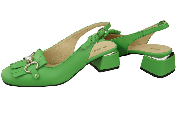 Damenschuhe Limette Sandalen mit Fransen verziert Naturleder 208 ElitaBut