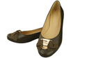 Damen-Ballerinas, Naturleder, Oliv 894 ElitaBut