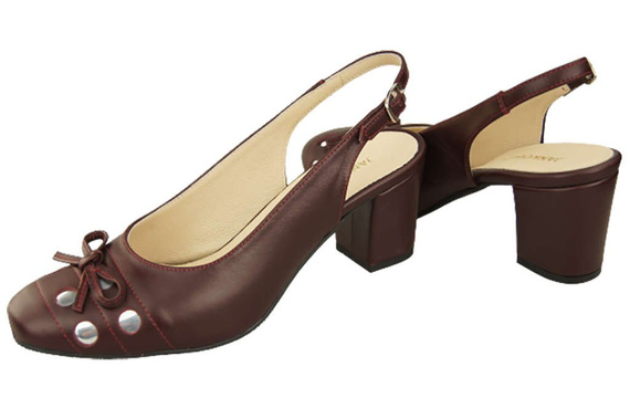 Damenschuhe Burgunderrote Sandalen, Naturleder 167 ElitaBut