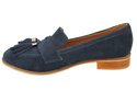 Schuhe Damen Mokassins Naturveloursleder Marineblau 134 ElitaBut