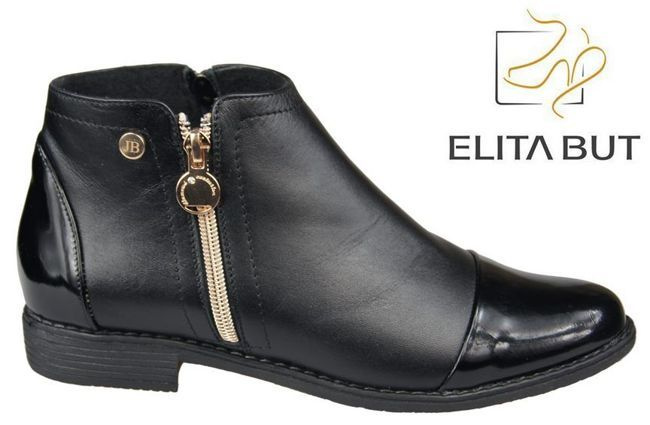 Damenschuhe Stiefel, Naturleder, Schwarz 877 ElitaBut