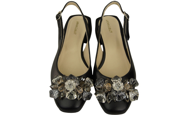 Damen Schuhe Schwarze Sandalen mit Kristallen Naturleder 215 ElitaBut