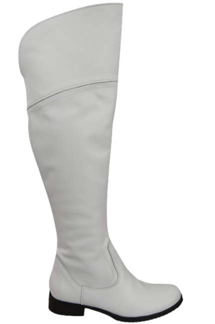 Schuhe Damenstiefel Stiefel Overknee-Stiefel, Naturleder, Weiß 638 ElitaBut