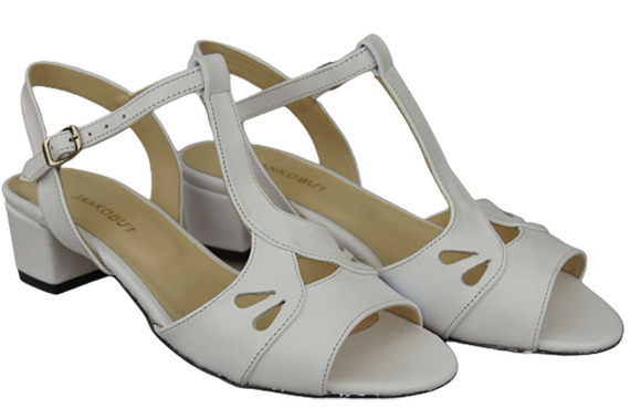 Damenschuhe Weiße Sandalen, Naturleder 169 ElitaBut