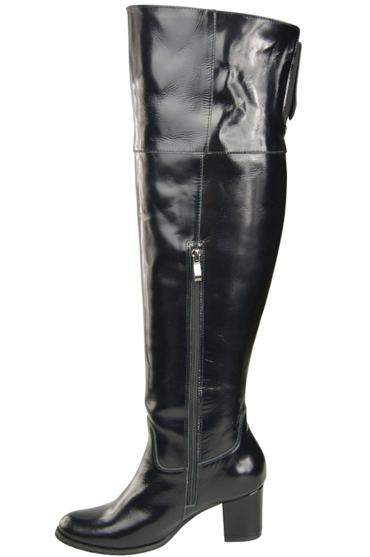 Footwear Overknee-Stiefel für Damen, Naturleder 190, Schwarz glänzend ElitaBut