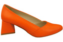 Damen Pumps Orange Echtleder Spitz Zehen Absatz ElitaBut 221