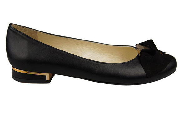 Damen Ballerinas, Naturleder, Schwarz 894 ElitaBut