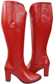 Stilvolle Damen Rot Stiletto Stiefel Naturleder 211 ElitaBut