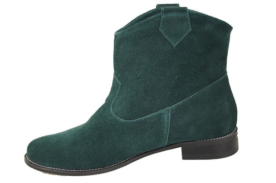 Schuhe Damen-Stiefeletten Frühling/Herbst Naturveloursleder Malachit 132 L ElitaBut