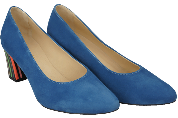 Damenschuhe Pumps Blau Natürliches Wildleder Dekorativer Absatz 158 von ElitaBut