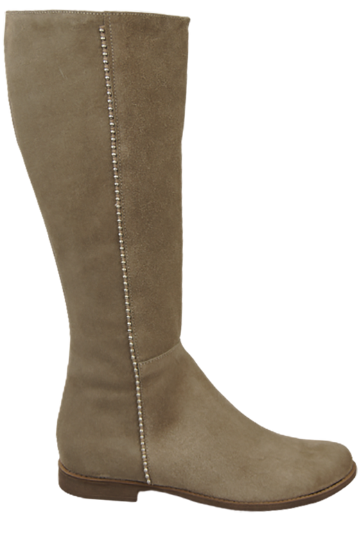 Schuhe Damenstiefel, Naturleder, Velours 153 Beige ElitaBut