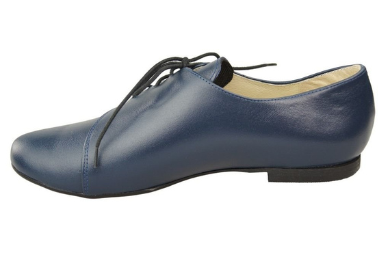Damen-Ballerinas Marineblaues Naturleder 110 ElitaBut
