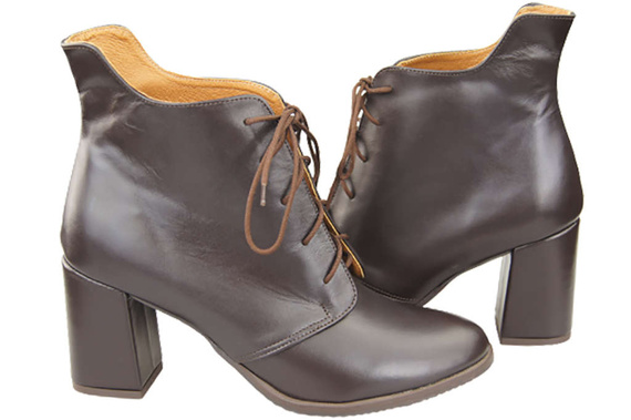 Winter-Schnürstiefel für Damen, Naturleder, Schokolade 174 von ElitaBut