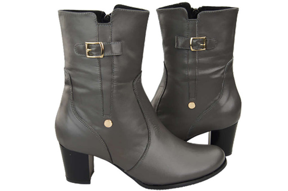 Damenschuhe Damenstiefel, warm, Naturleder, Graphite 882 von ElitaBut