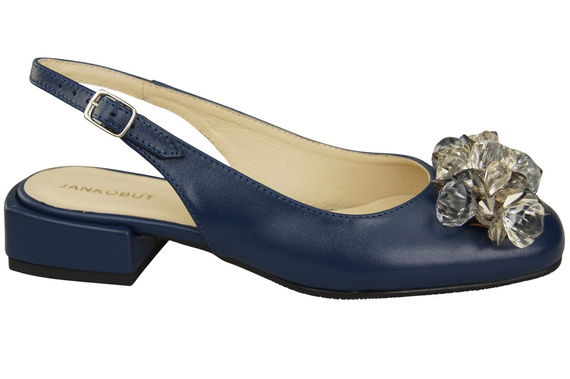 Damen Schuhe Marineblau Sandalen mit Kristallen Naturleder 215 ElitaBut