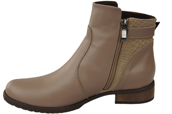 Damen-Winterstiefel, Naturleder, Cappuccino 156, von ElitaBut