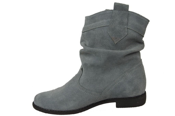 Schuhe Damen Stiefeletten Winter Naturveloursleder Grau 117 Von ElitaBut