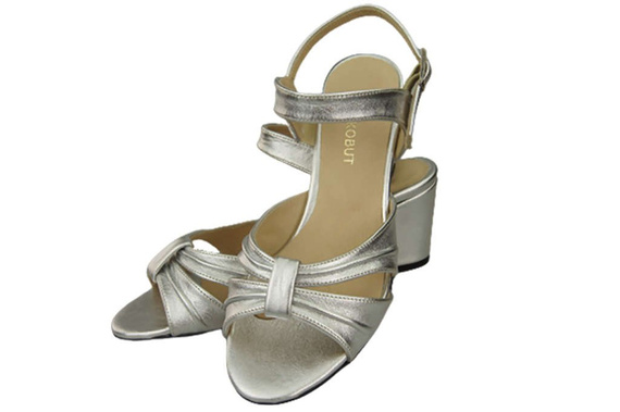 Damenschuhe Silberne Sandalen, Naturleder 168 ElitaBut