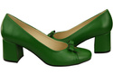 Damen Pumps mit Schleife Grün Naturleder und niedrigem Absatz 203 ElitaBut