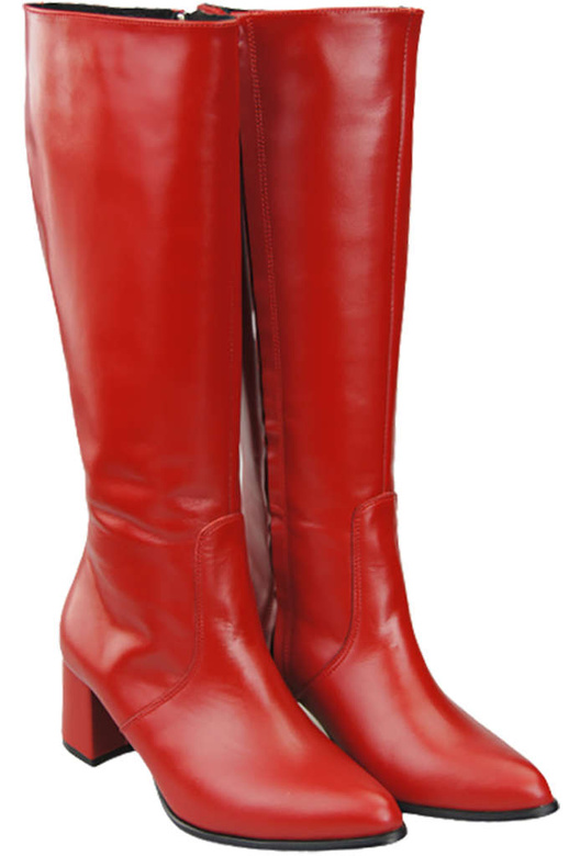 Klassische Damenstiefel, Naturleder, Rot 175 ElitaBut