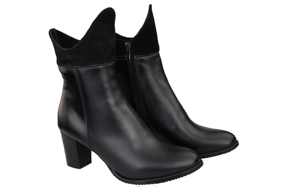 Damen-Winterstiefel, Naturleder, Schwarz 137 ElitaBut