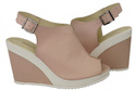 Schuhe Damen-Keilsandalen, Naturleder, Puderrosa 992 ElitaBut