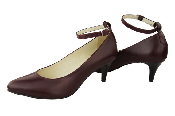 Damenschuhe Burgunderrote Pumps, Naturleder 997 ElitaBut