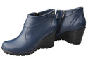 Damenschuhe Keilstiefel, Naturleder, Marineblau 739 ElitaBut