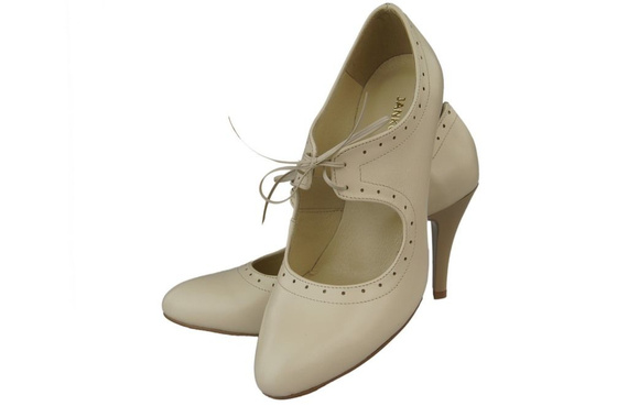 Damenschuhe Pumps Naturleder Beige Ecru 553 ElitaBut