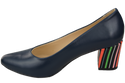 Damenschuhe Marineblaue Pumps aus Naturleder mit dekorativem Absatz 158 ElitaBut