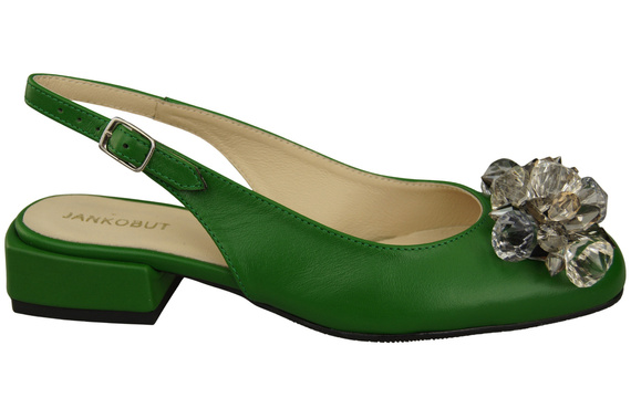 Damen Schuhe Grün Sandalen mit Kristallen Naturleder 215 ElitaBut