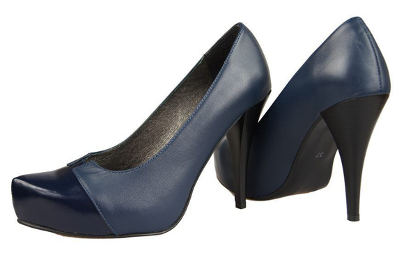 Damenschuhe Pumps, Naturleder, Marineblau 897 ElitaBut