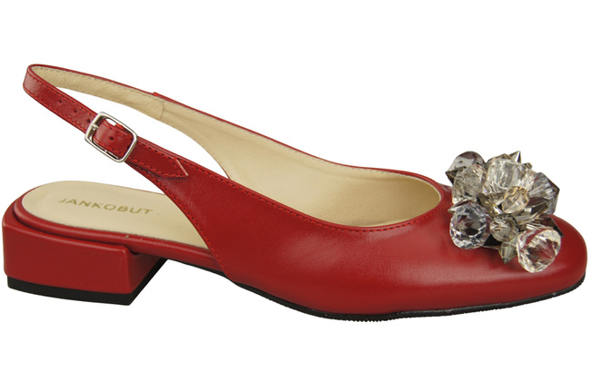 Damen Schuhe Rot Sandalen mit Kristallen Naturleder 215 ElitaBut