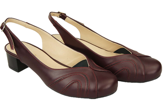 Damenschuhe Sandalen, Naturleder, Burgund 842 ElitaBut