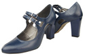 Damenschuhe Marineblaue Naturleder-Pumps 105 ElitaBut