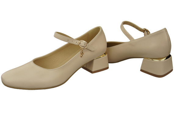 Damenschuhe Beige Riemchenpumps Naturleder 202 ElitaBut