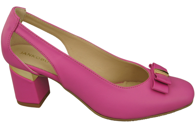Schuhe Damen Fuchsia Pumps aus Naturleder mit dekorativem Absatz 199 ElitaBut