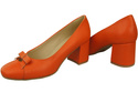 Damen Pumps mit Schleife Orange Naturleder und niedrigem Absatz 203 ElitaBut