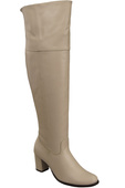 Schuhe Damenstiefel Overknee-Stiefel, Naturleder 190 Cappuccino Bright ElitaBut