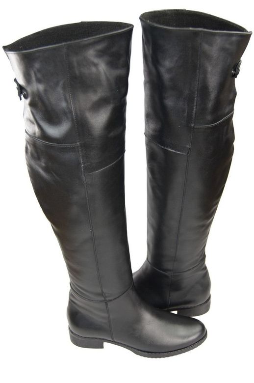 Schuhe Damenstiefel Stiefel Overknee-Stiefel Naturleder Schwarz 104 ElitaBut