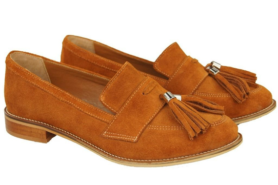 Schuhe Damen Mokassins Naturveloursleder Rot 134 ElitaBut