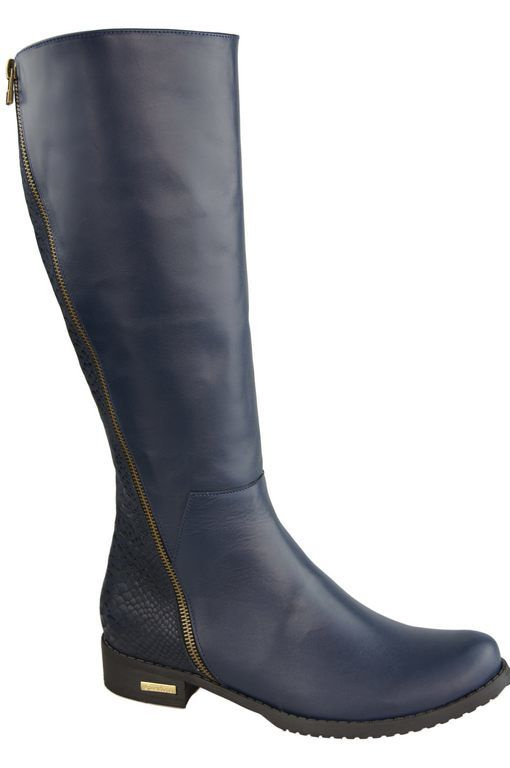 Damenstiefel, Stiefel, Naturleder, Marineblau 947 ElitaBut
