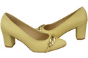 Klassische Frauen Banana Naturleder Schuhe mit Gold Ornament Kette 200 ElitaBut