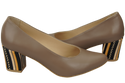 Damenschuhe Cappuccino-Pumps Naturleder mit Zierabsatz 158 ElitaBut