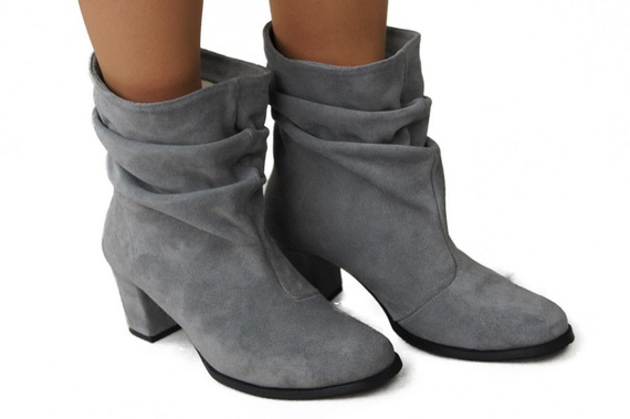 Damenschuhe Stiefeletten, Naturleder, Grau 986 ElitaBut