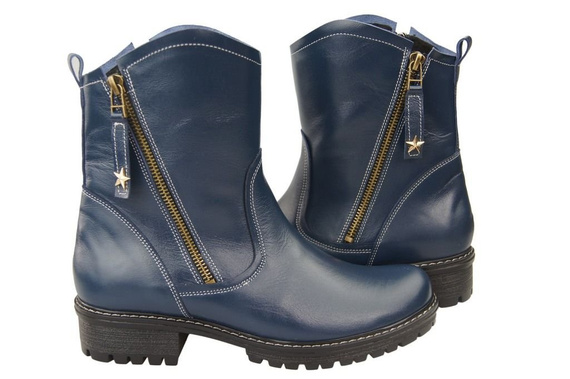 Damenstiefel Naturleder Marineblau 122 ElitaBut
