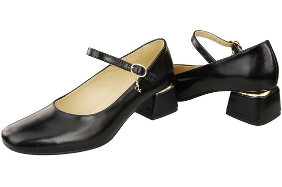 Damenschuhe Schwarz glänzend Riemchenpumps Naturleder 202 ElitaBut