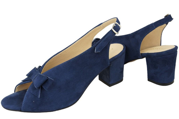 Damenschuhe Sandalen Marineblau, Naturleder, Wildleder 148 ElitaBut